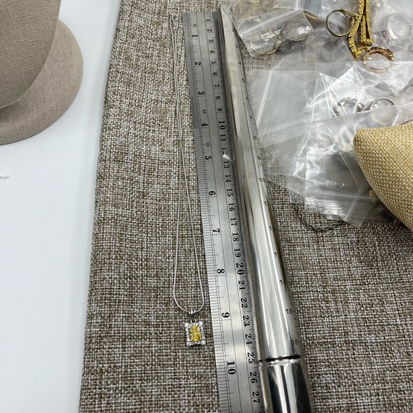 Vintage Epiphany Platinum 925 Silver Gemstone Pendant Necklace (2 chains) - Picture 16 of 16